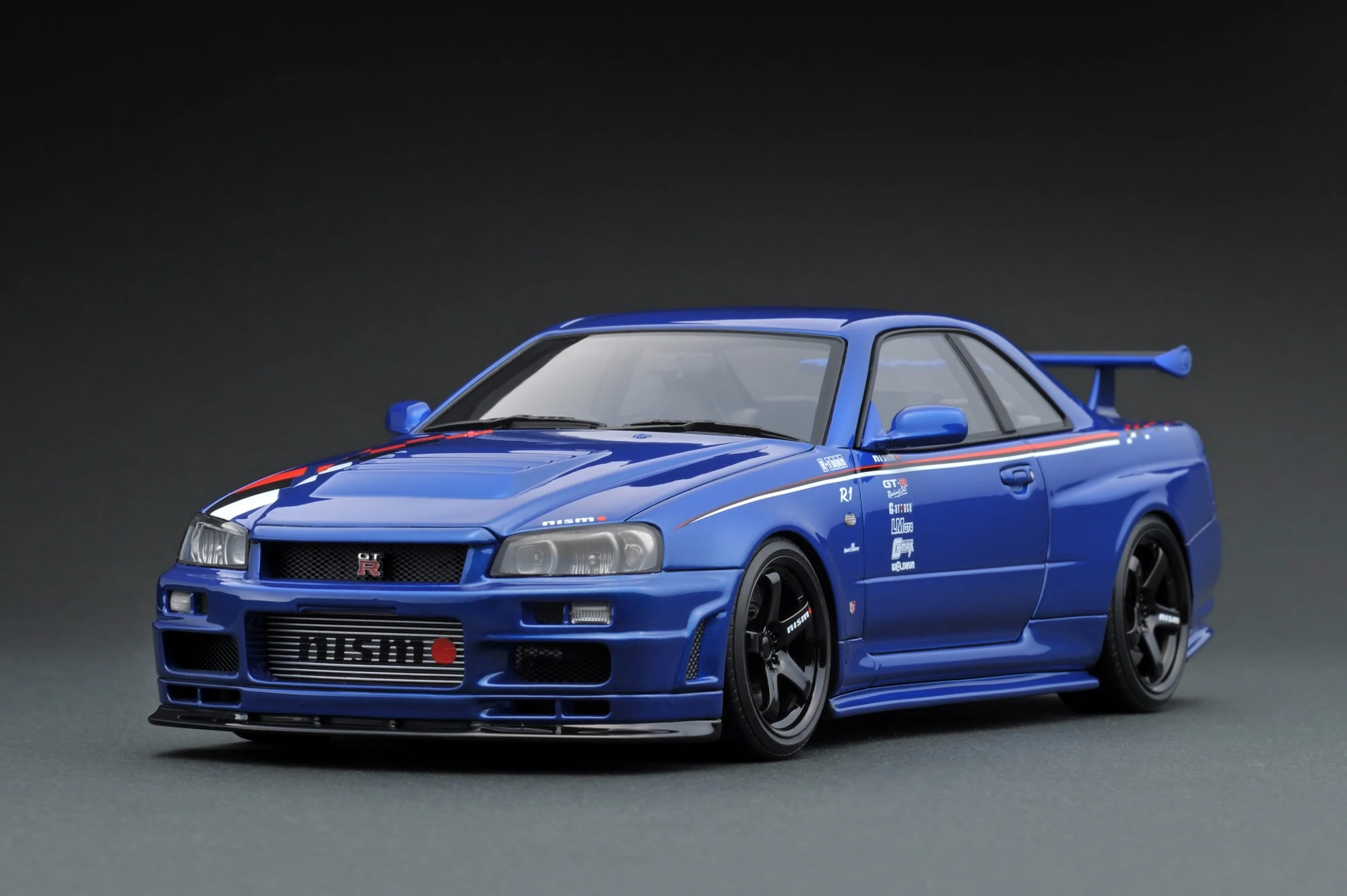 IG1827 <font color=red>1/18</font>  Nismo R34 GT-R R-tuneBayside Blue Nismo GT-R(R34) R-tune customised version ɫ Nismo LMGT4  18 Ӣ糵֣ɫ͡ԭװղɢھܡNismo ͰΣN